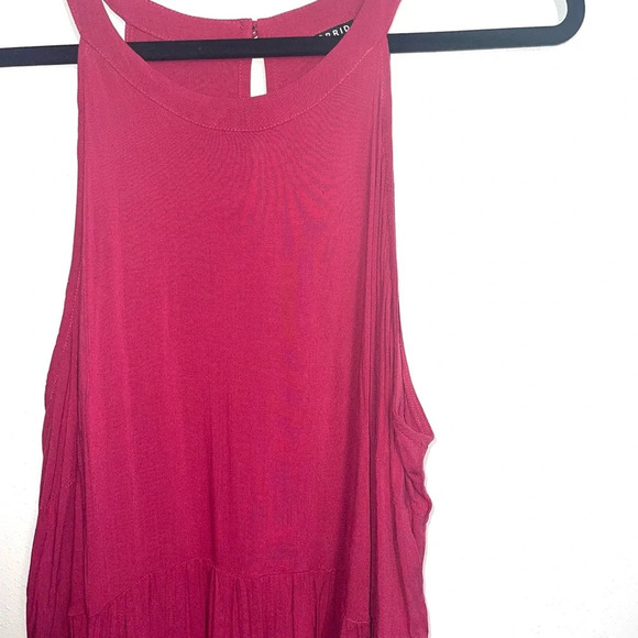Torrid Hot Pink Rayon Slub Halter Neck Tiered Ruffle Tank Top 2X Women’s - Picture 5 of 13